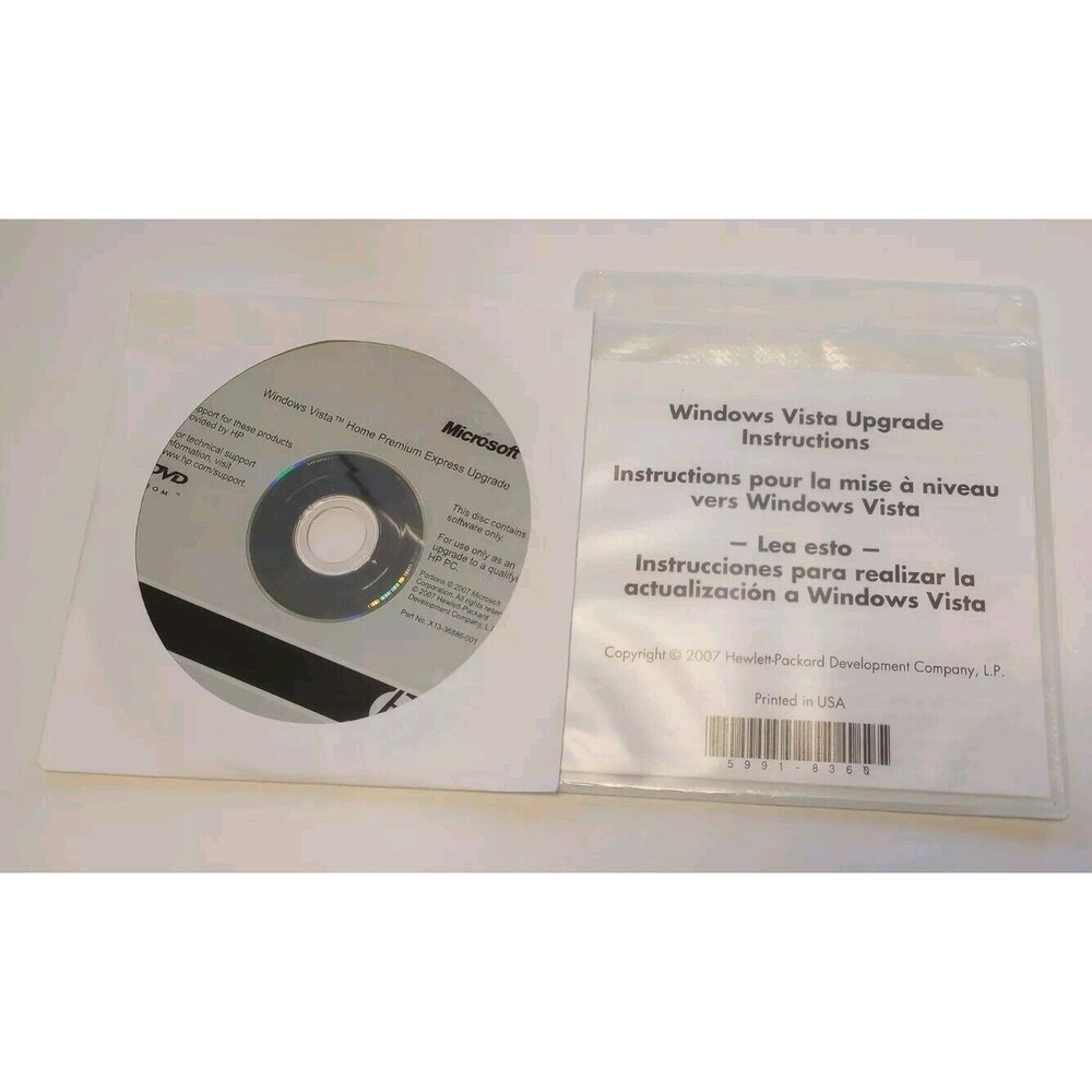 Microsoft Windows Vista Home Premium Express Upgrade CD Disc w/ Instructions New